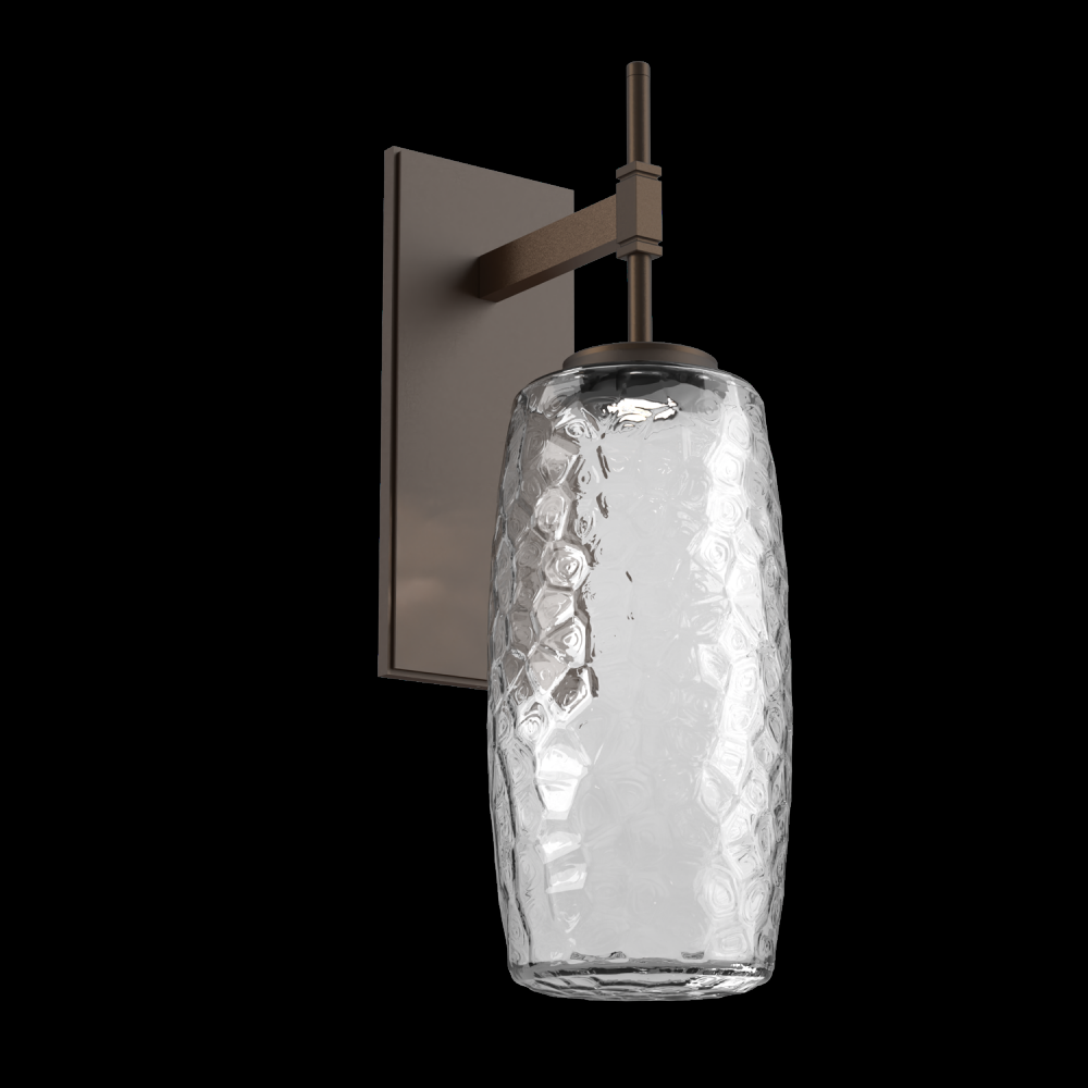 Vessel Tempo Sconce (Large)-Flat Bronze-Clear Blown Glass-LED 2700K