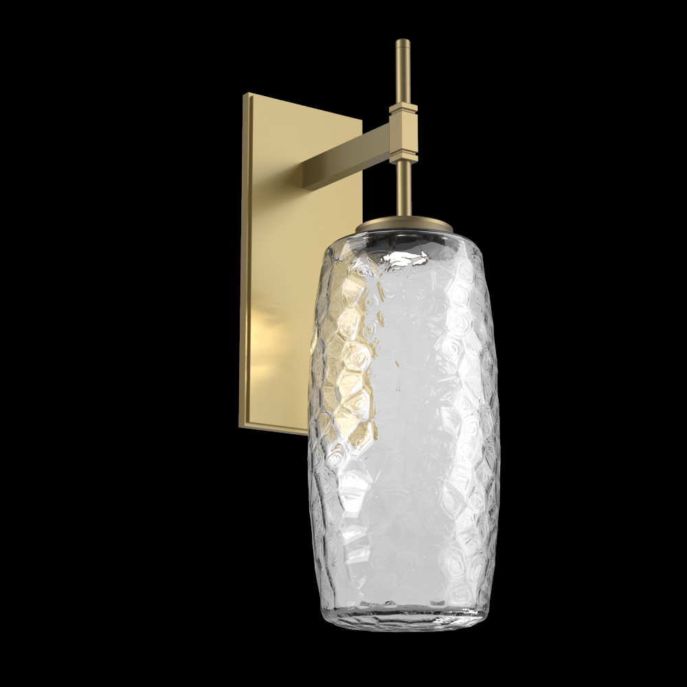 Vessel Tempo Sconce (Large)-Gilded Brass-Clear Blown Glass-LED 2700K