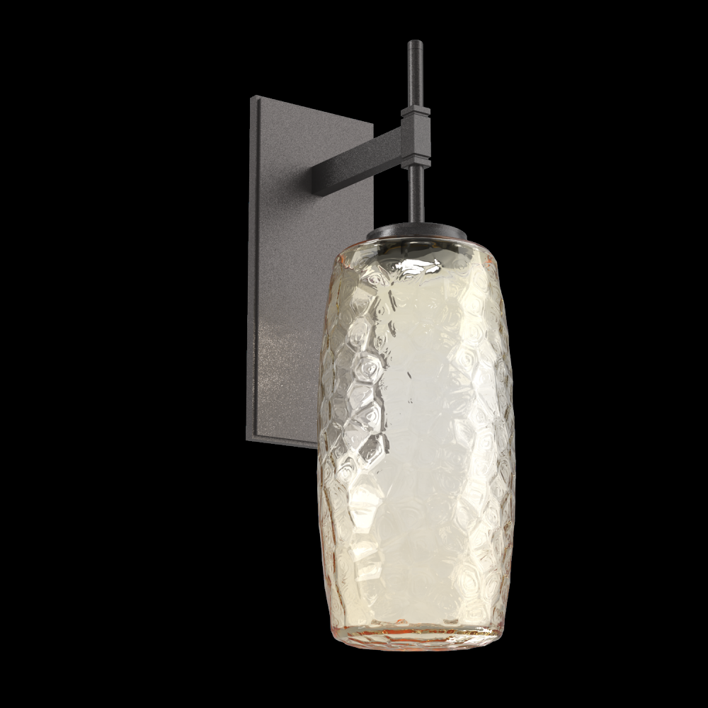 Vessel Tempo Sconce (Large)-Graphite-Amber Blown Glass-LED 2700K