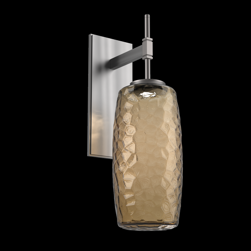 Vessel Tempo Sconce (Large)-Satin Nickel-Bronze Blown Glass-LED 2700K