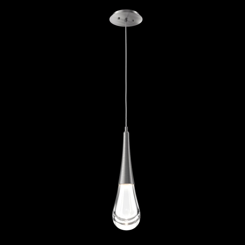 Raindrop Pendant-Satin Nickel-Blown Glass