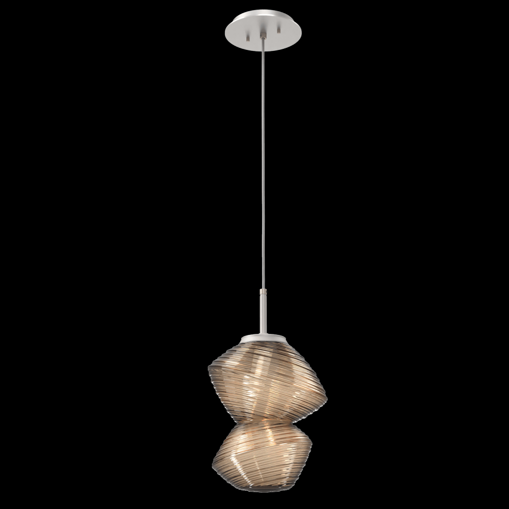 Mesa Pendant-Beige Silver-Bronze Blown Glass