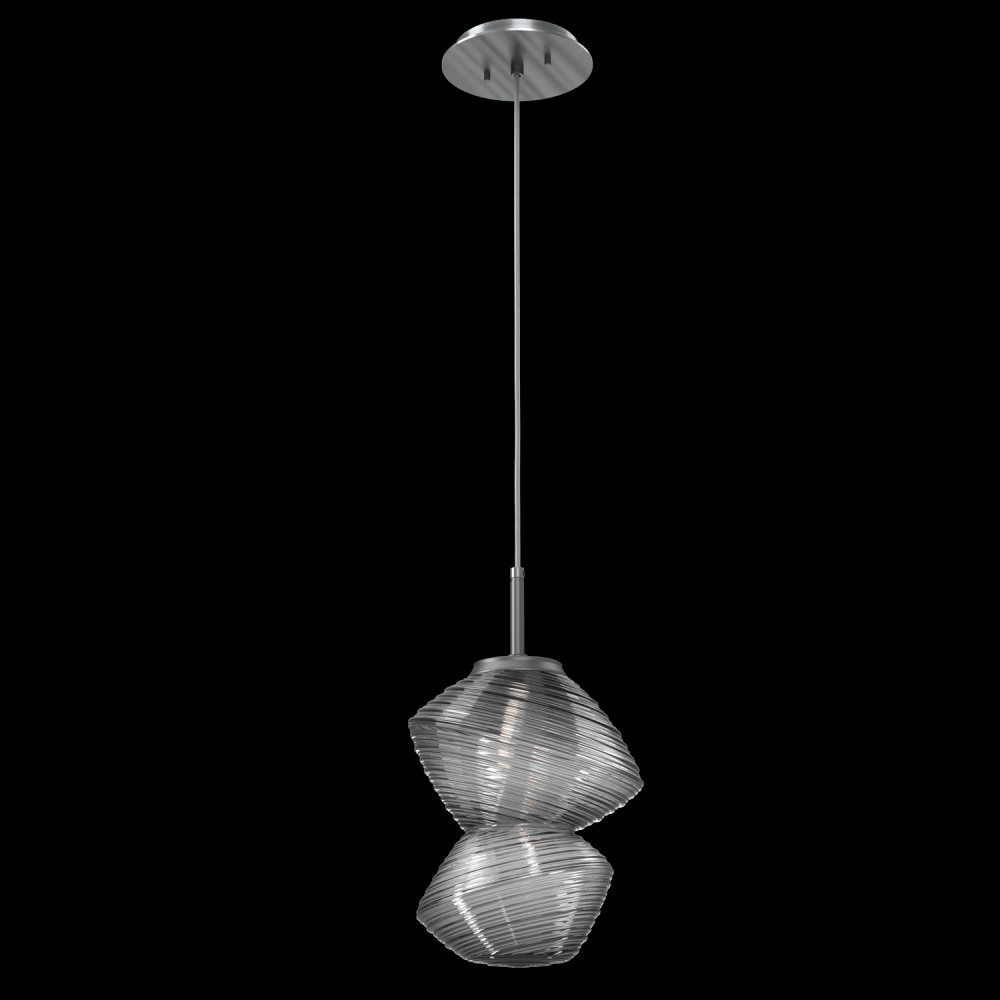 Mesa Pendant-Gunmetal-Smoke Blown Glass