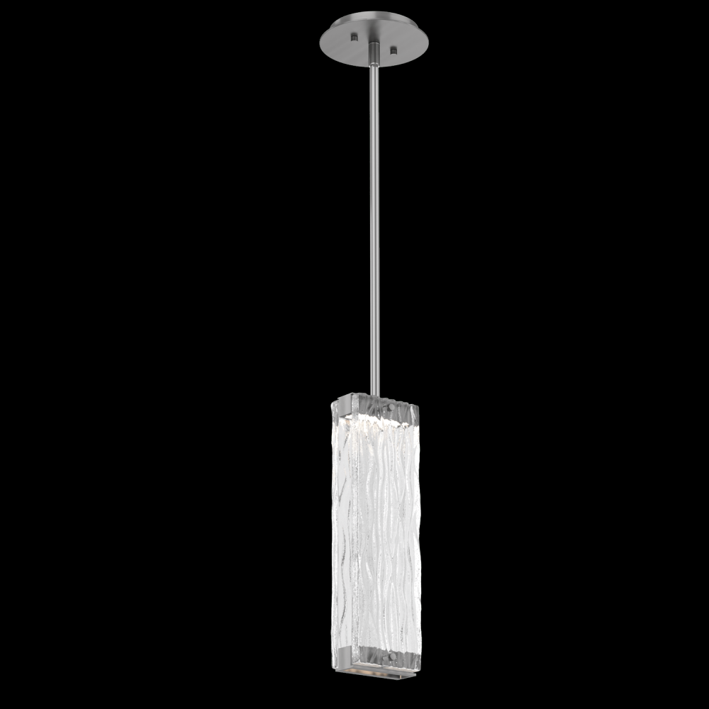 Tabulo Pendant-Satin Nickel-Tidal Cast Glass