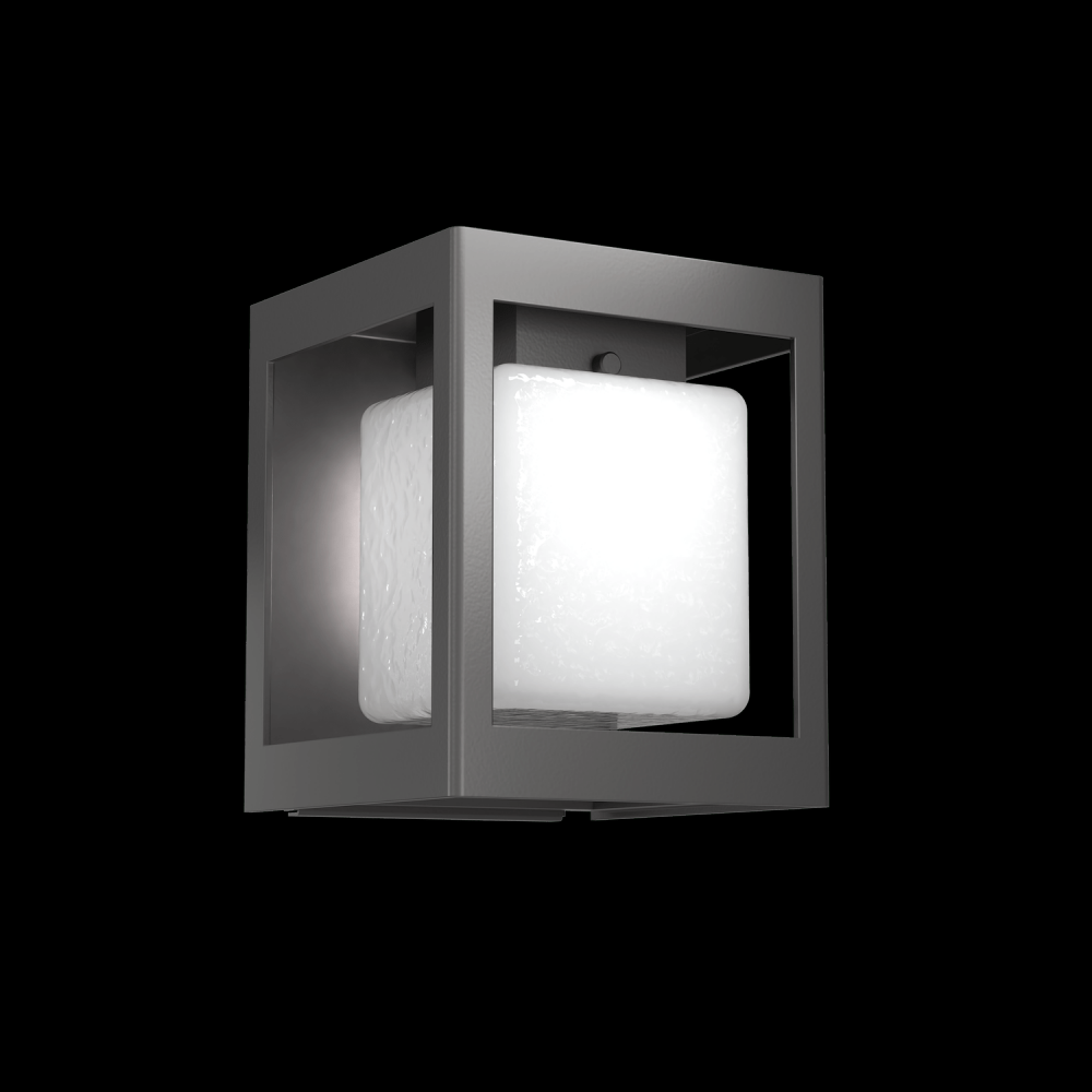 Outdoor Square Box Sconce-Argento Grey-Blown Glass