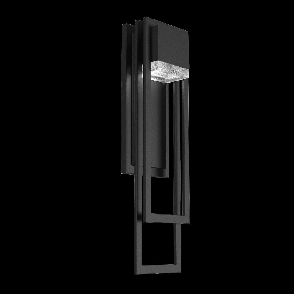 Cascade Sconce 18&#34;-Textured Black-Clear Cast