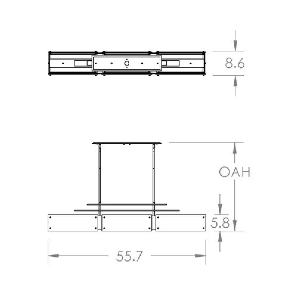 Urban Loft Parallel Linear Suspension-0E-Gunmetal