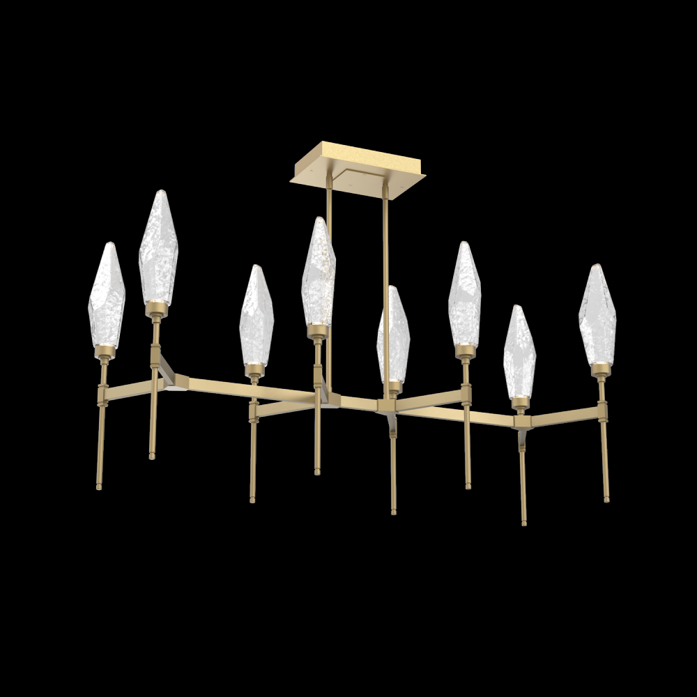 Rock Crystal Linear Suspension-48-Gilded Brass