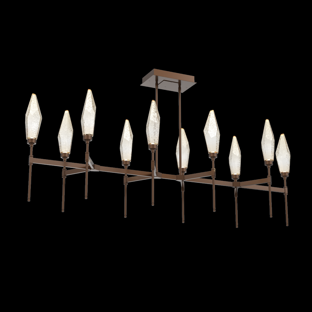 Rock Crystal Linear Belvedere Suspension-67-Burnished Bronze