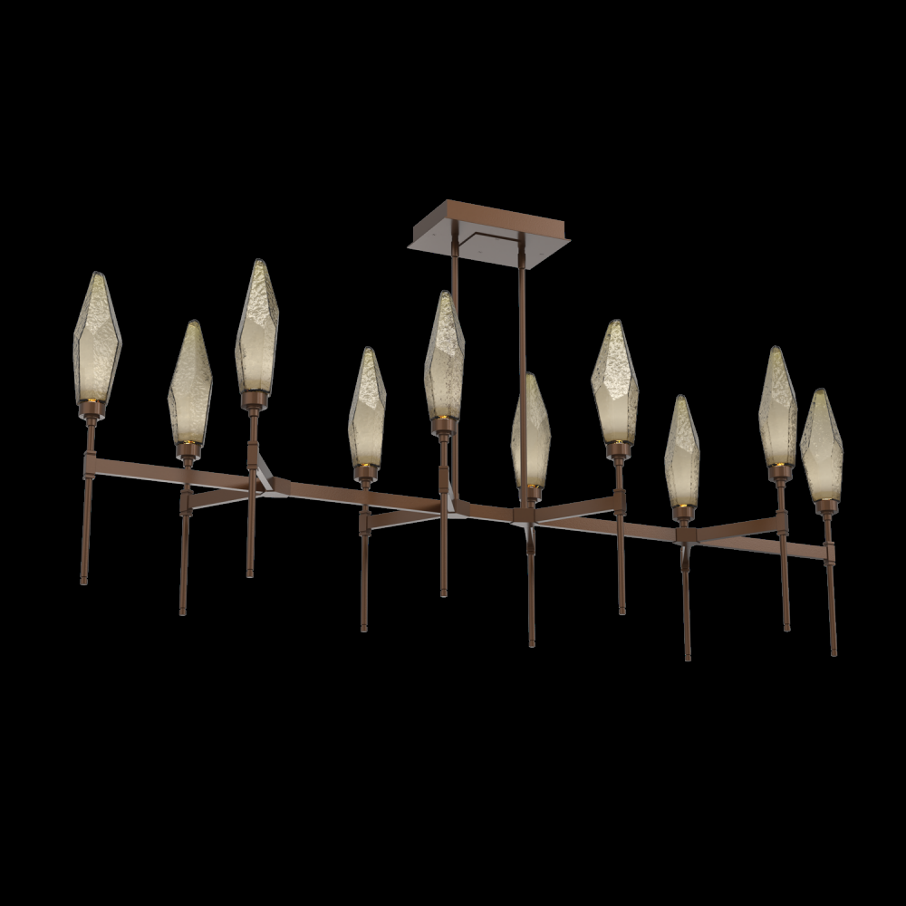 Rock Crystal Linear Belvedere Suspension-67-Burnished Bronze