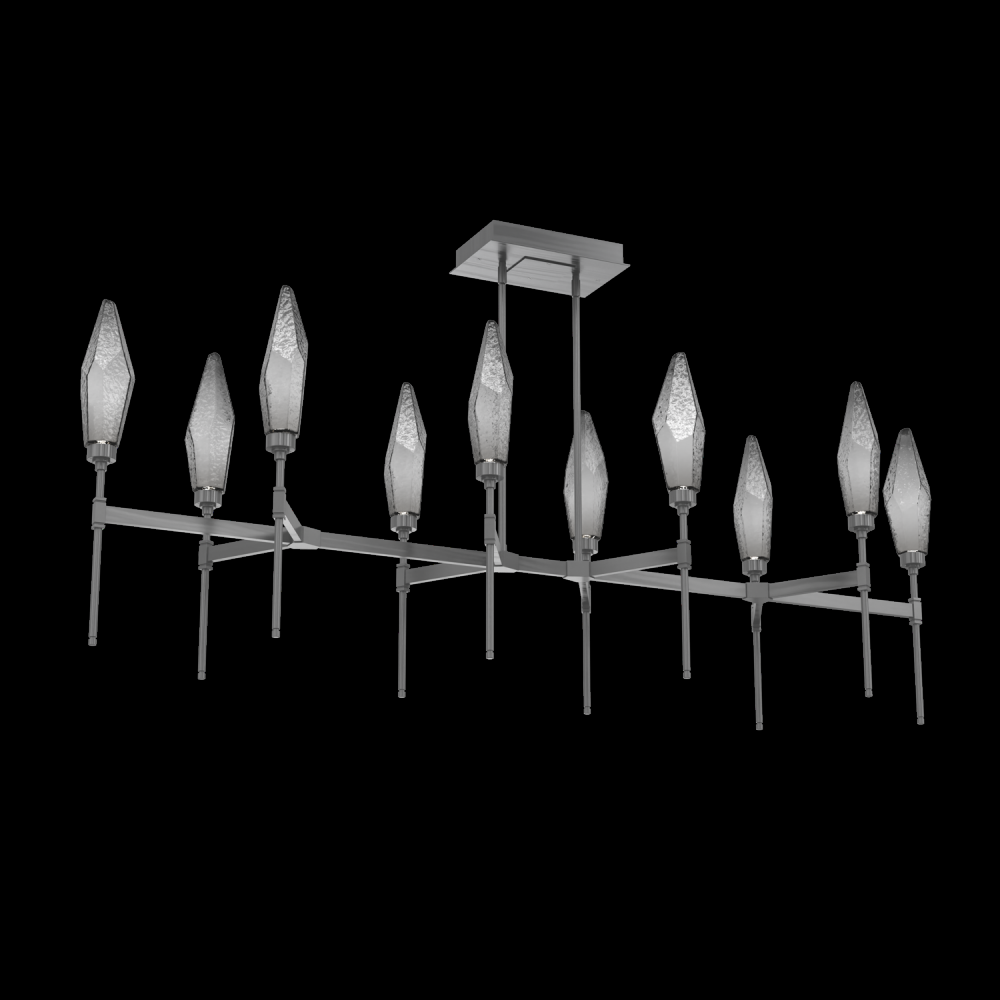 Rock Crystal Linear Belvedere Suspension-67-Gunmetal