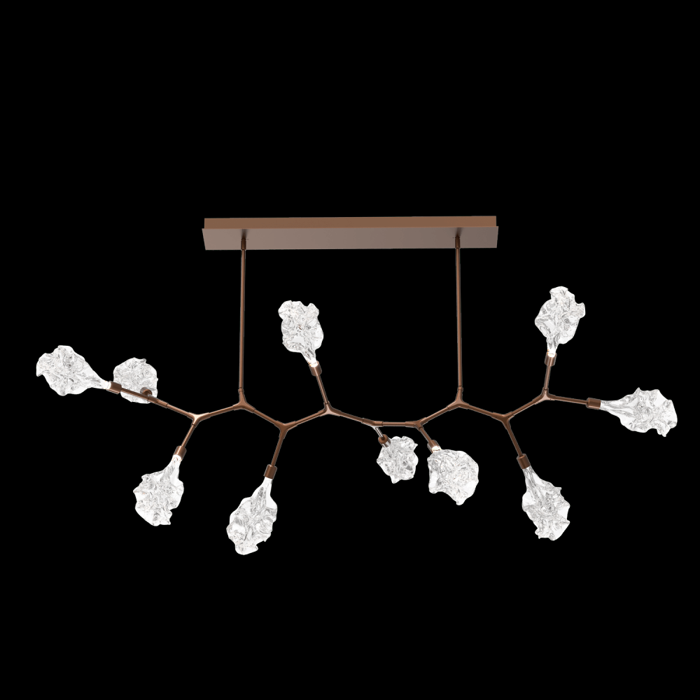 Blossom 10pc Branch-Burnished Bronze-Blossom Clear Blown Glass