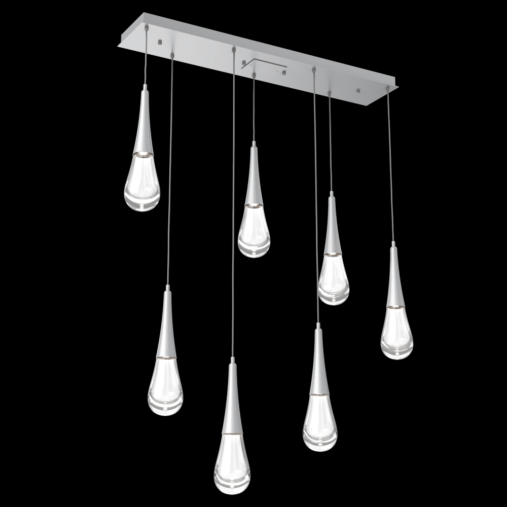 Raindrop Linear 7 PC.-Classic Silver-Blown Glass