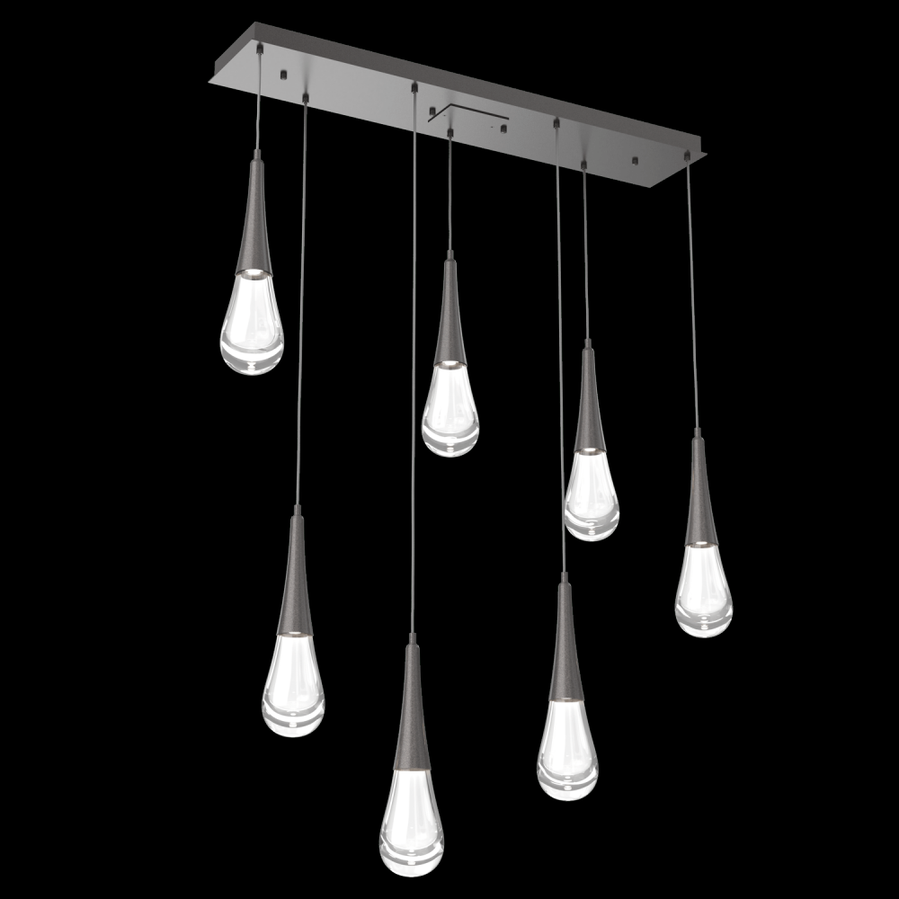 Raindrop Linear 7 PC.-Graphite-Blown Glass