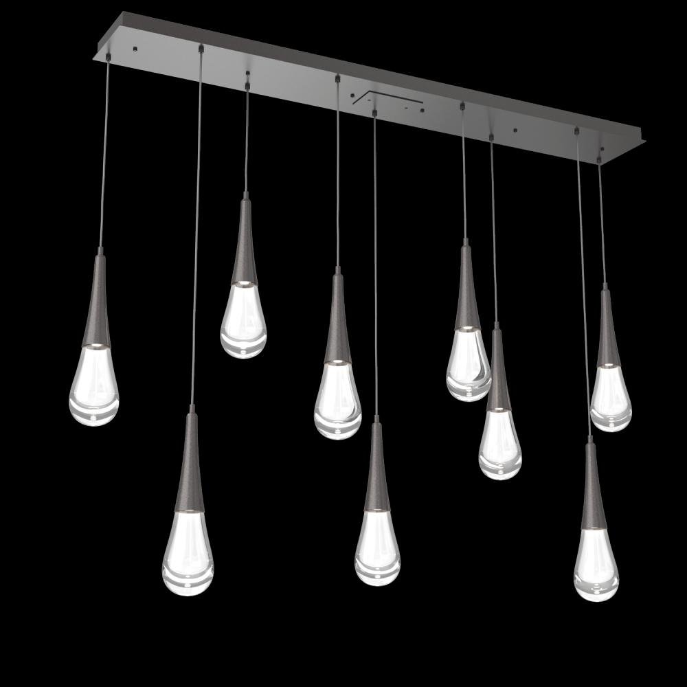 Raindrop Linear 9 PC.-Graphite-Blown Glass