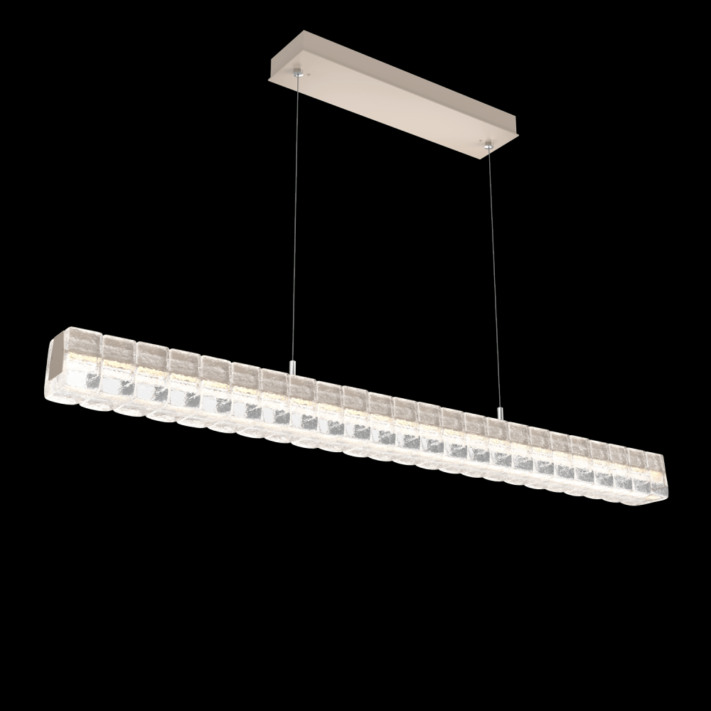 Asscher Linear Suspension 48&#34;-Beige Silver-Asscher Clear