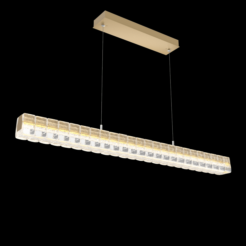 Asscher Linear Suspension 48&#34;-Gilded Brass-Asscher Clear