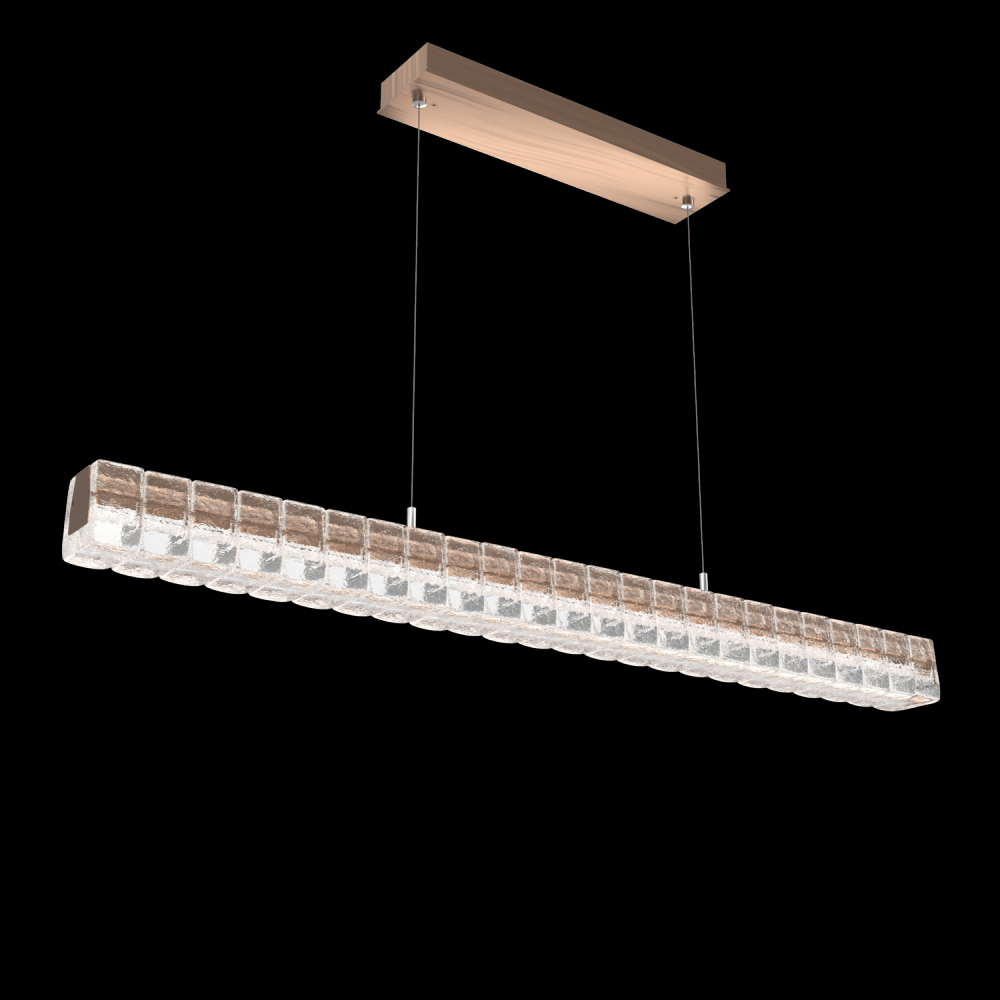 Asscher Linear Suspension 48&#34;-Oil Rubbed Bronze-Asscher Clear