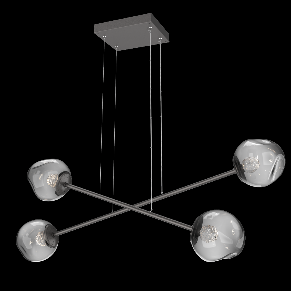 Luna Double Moda-Graphite-Floret Inner - Smoke Outer-Stainless Cable-LED 3000K
