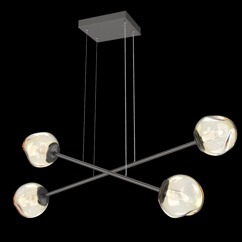 Luna Double Moda-Graphite-Geo Inner - Amber Outer-Stainless Cable-LED 3000K
