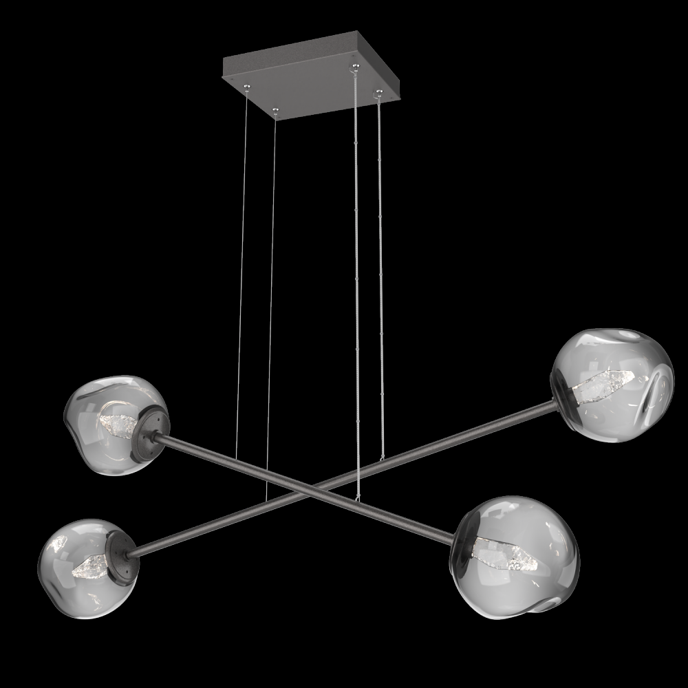 Luna Double Moda-Graphite-Geo Inner - Smoke Outer-Stainless Cable-LED 2700K