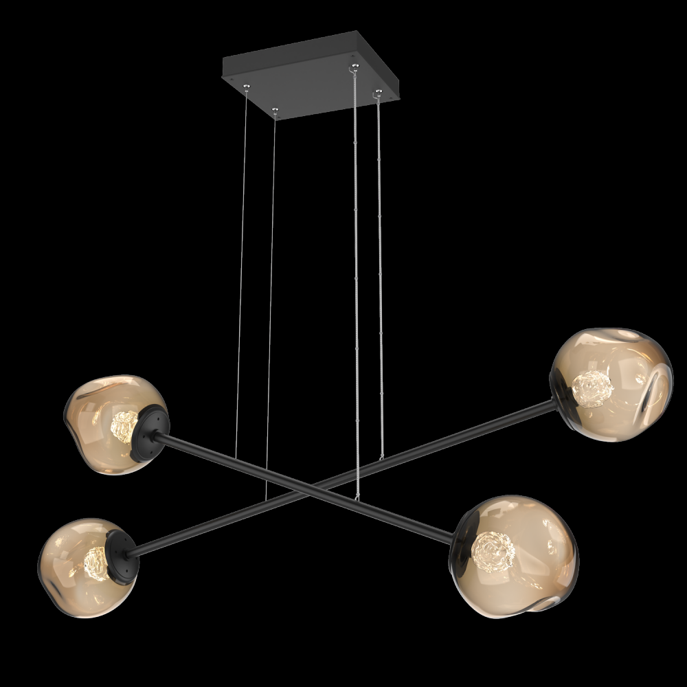 Luna Double Moda-Matte Black-Floret Inner - Bronze Outer-Stainless Cable-LED 2700K