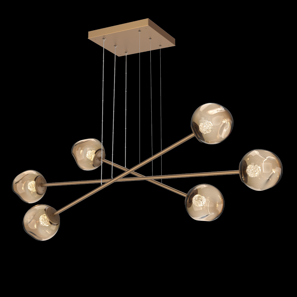 Luna Triple Moda-Novel Brass-Floret Inner - Bronze Outer-Stainless Cable-LED 2700K