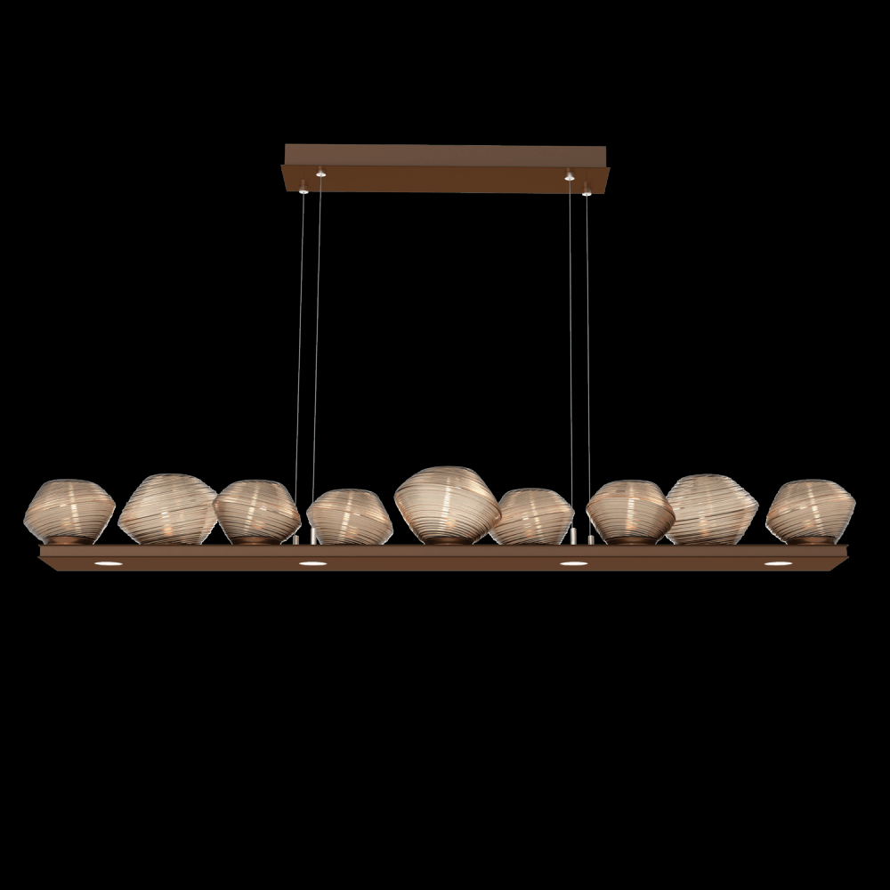 Mesa 59&#34; Linear Suspension-Burnished Bronze-Bronze Blown Glass