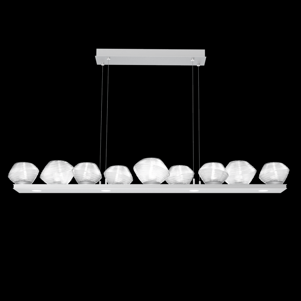 Mesa 59&#34; Linear Suspension-Classic Silver-Clear Blown Glass