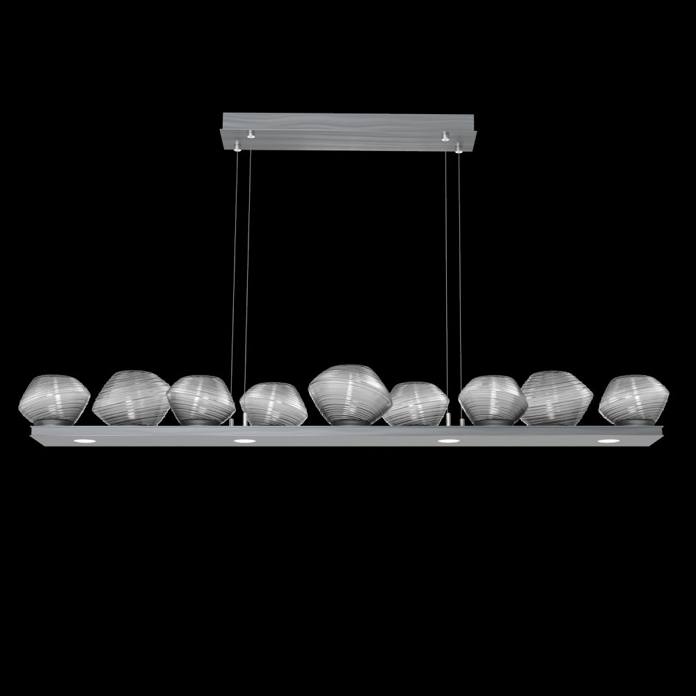 Mesa 59&#34; Linear Suspension-Gunmetal-Smoke Blown Glass