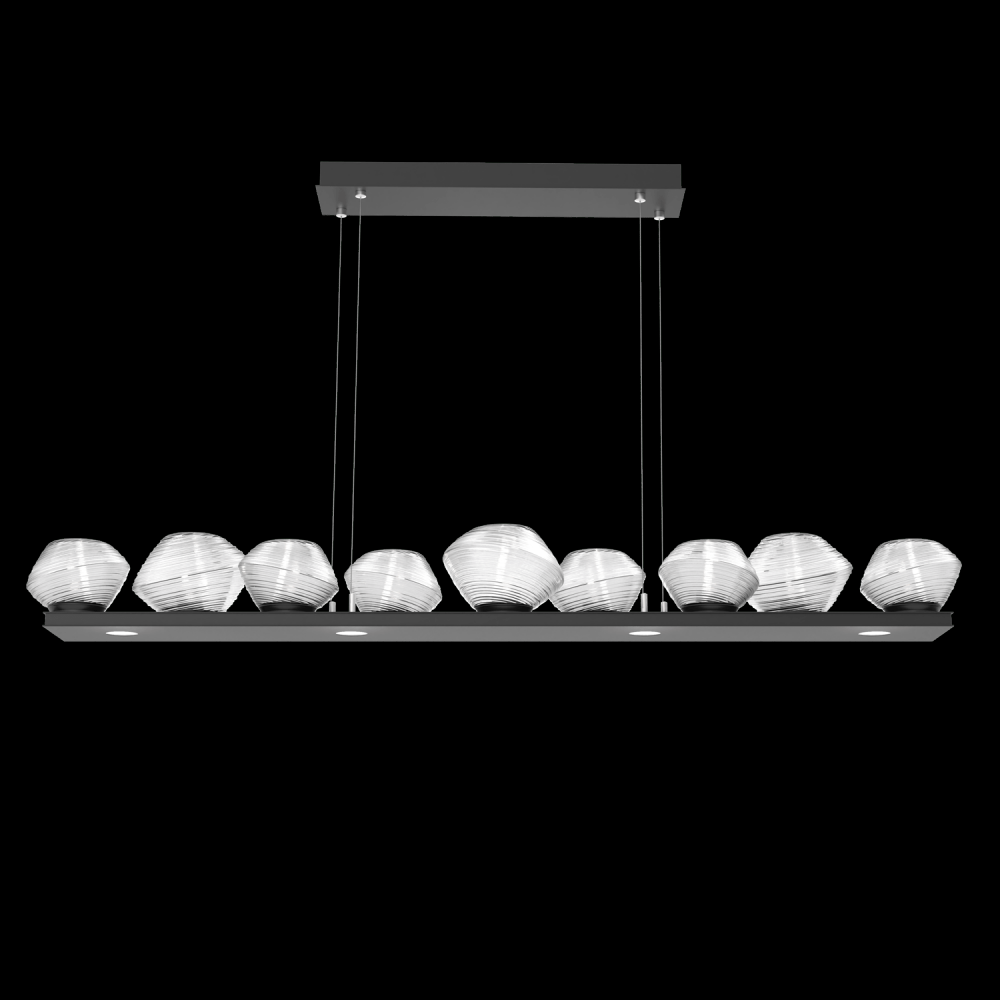 Mesa Linear Suspension 59&#34; - Matte Black - Blown Glass