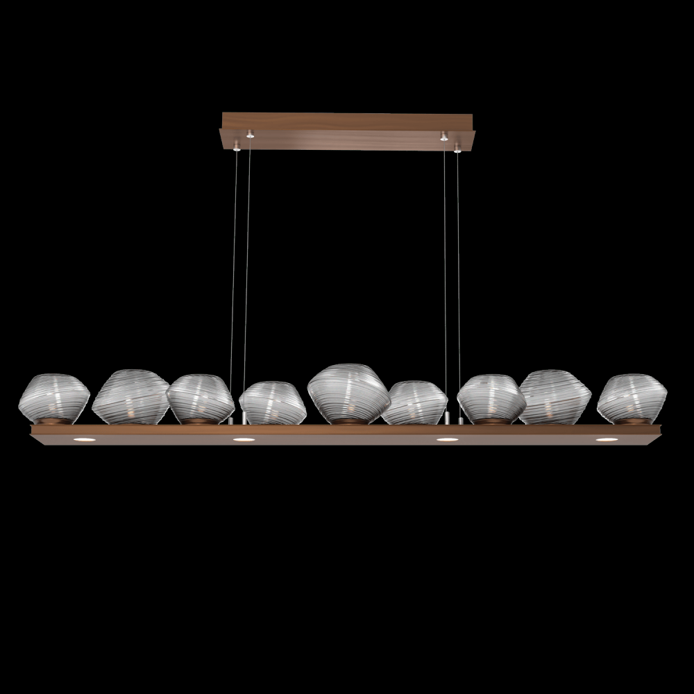 Mesa 59&#34; Linear Suspension-Oil Rubbed Bronze-Smoke Blown Glass