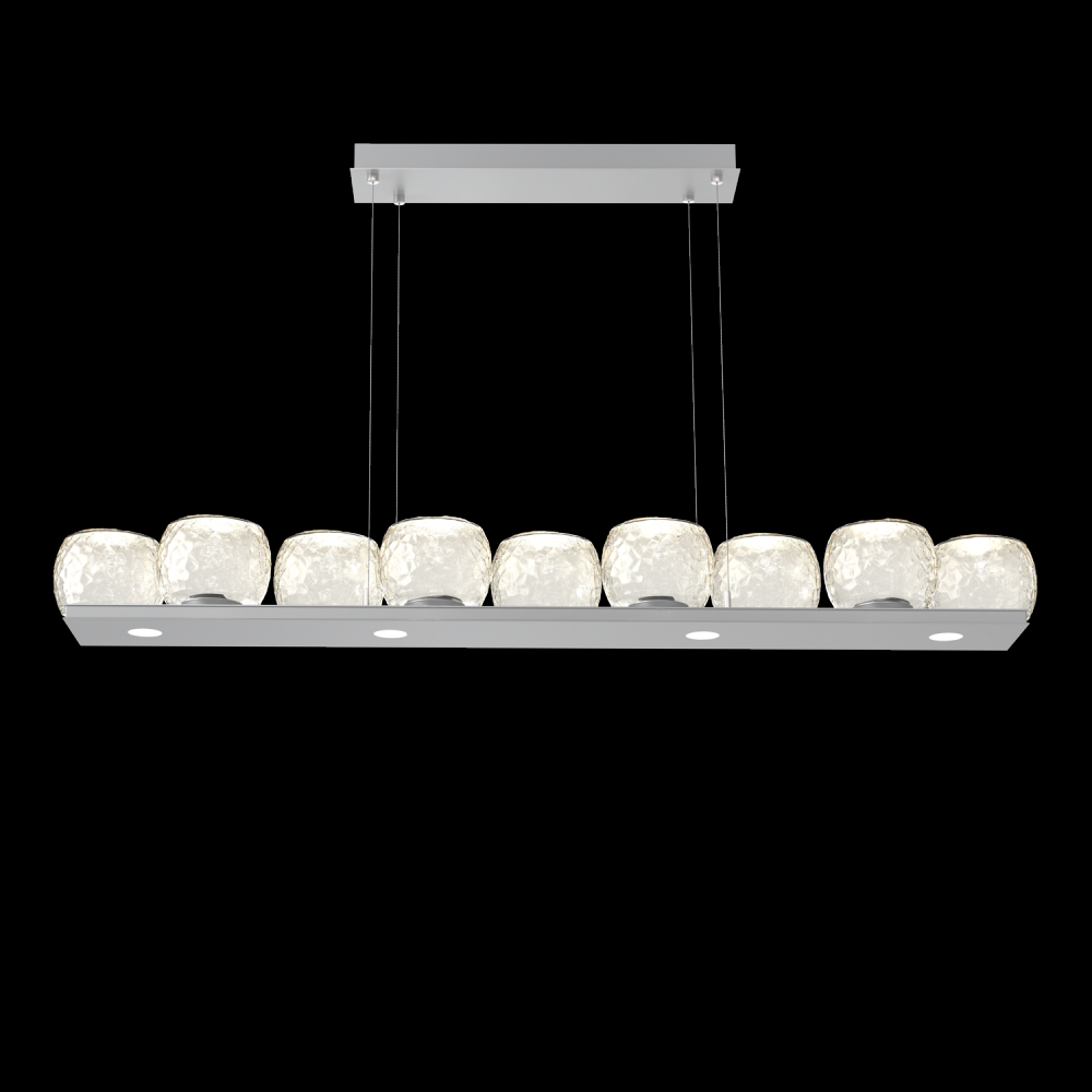 Vessel 59-inch Platform Linear-Classic Silver-Amber Blown Glass-Stainless Cable-LED 3000K
