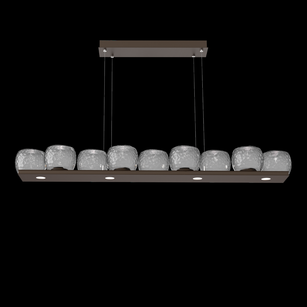 Vessel 59-inch Platform Linear-Flat Bronze-Smoke Blown Glass-Stainless Cable-LED 2700K