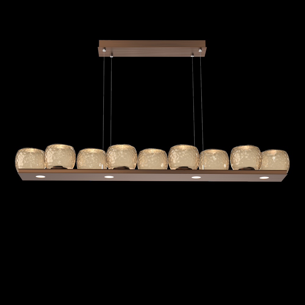 Vessel 59-inch Platform Linear-Oil Rubbed Bronze-Bronze Blown Glass-Stainless Cable-LED 2700K