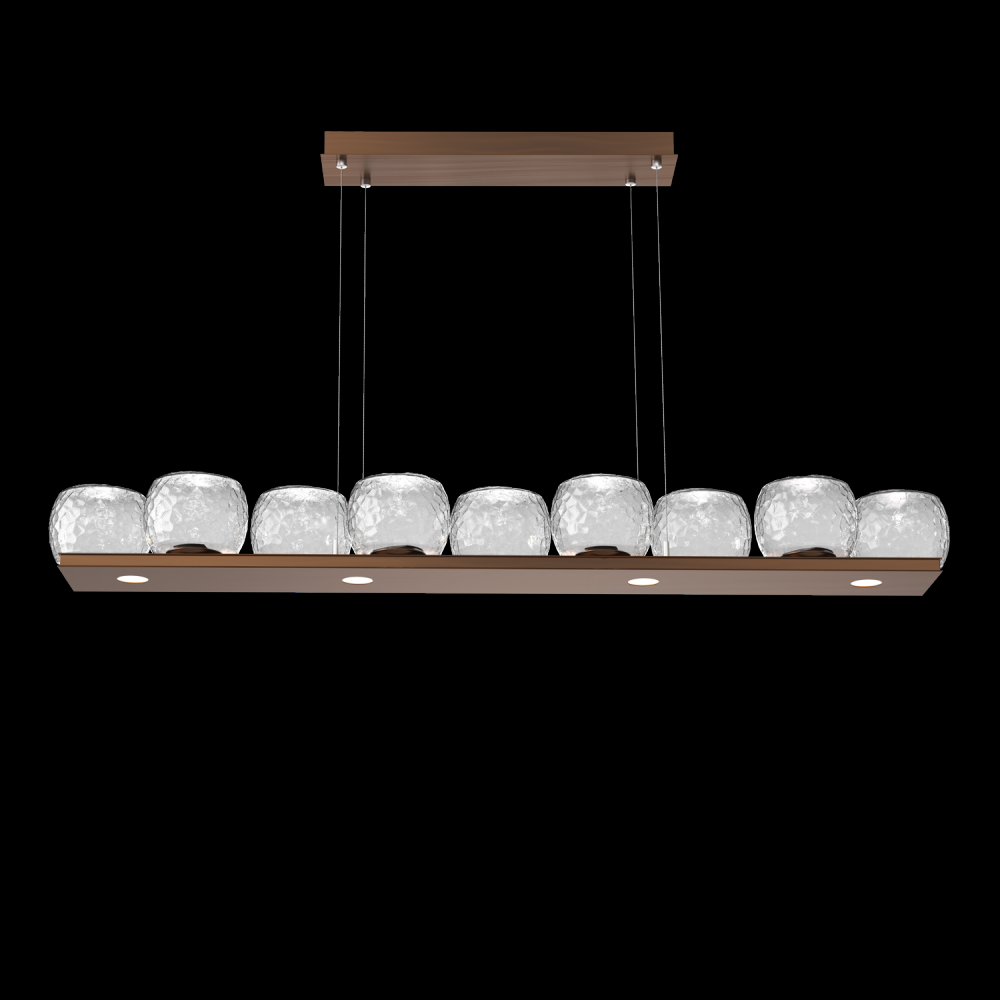 Vessel 59-inch Platform Linear-Oil Rubbed Bronze-Clear Blown Glass-Stainless Cable-LED 2700K