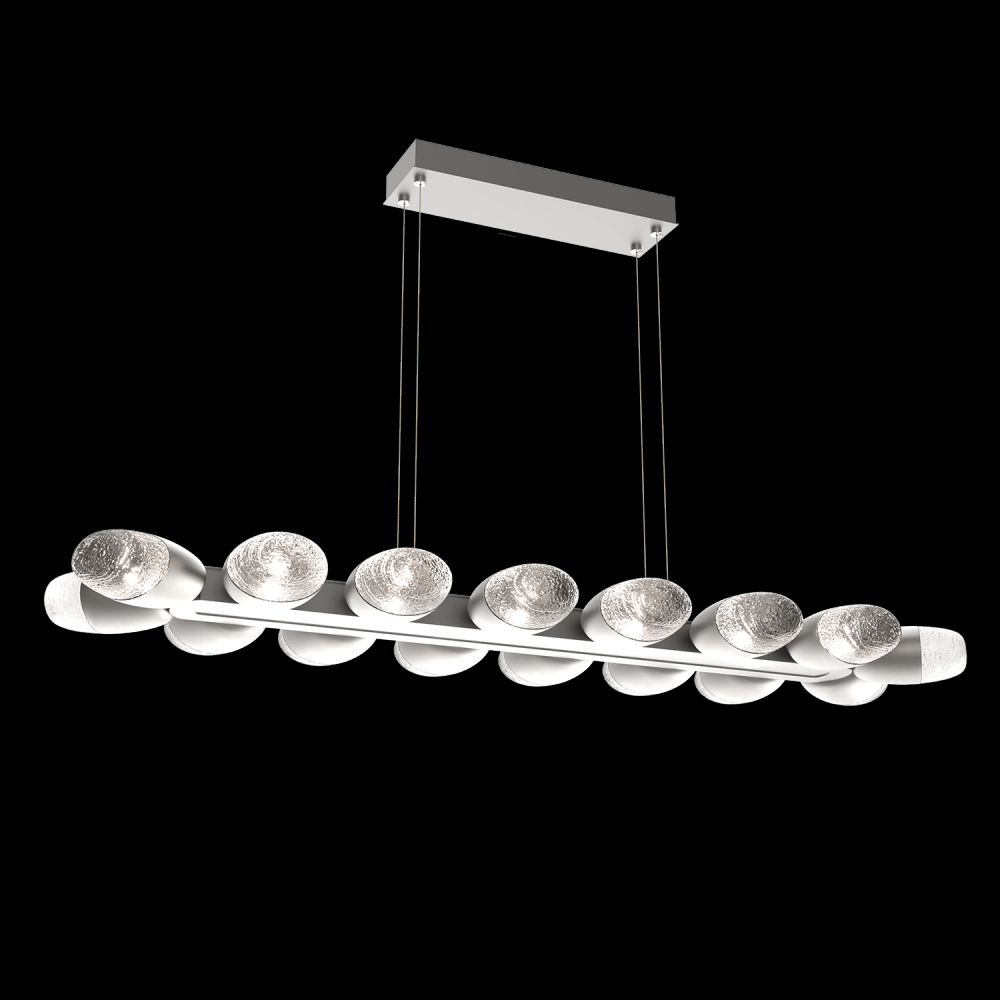 Pebble Linear Suspension 48&#34; Small Glass-Beige Silver-Pebble Clear