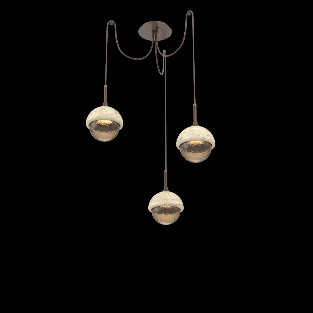 Cabochon Round 3pc Swag Multi-Pendant