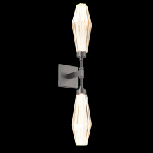 Hammerton IDB0049-02-GP-RA-L1 - Aalto Double Sconce-Graphite-Optic Rib Blown Glass