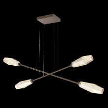 Hammerton PLB0049-M2-FB-A-CA1-L3 - Aalto Double Moda-Flat Bronze-Amber Blown Glass-Stainless Cable-LED 3000K