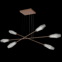 Hammerton PLB0049-M3-BB-S-CA1-L3 - Aalto Triple Moda-Burnished Bronze-Smoke Blown Glass-Stainless Cable-LED 3000K