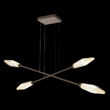 Hammerton PLB0050-M2-FB-A-CA1-L1 - Rock Crystal Double Moda-Flat Bronze-Amber Blown Glass-Stainless Cable-LED 2700K