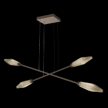 Hammerton PLB0050-M2-FB-B-CA1-L3 - Rock Crystal Double Moda-Flat Bronze-Bronze Blown Glass-Stainless Cable-LED 3000K