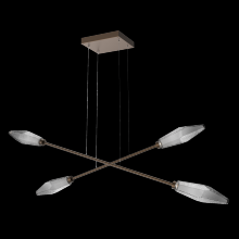 Hammerton PLB0050-M2-FB-S-CA1-L1 - Rock Crystal Double Moda-Flat Bronze-Smoke Blown Glass-Stainless Cable-LED 2700K