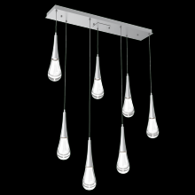 Hammerton PLB0078-07-CS-C-C01-L1 - Raindrop Linear 7 PC.-Classic Silver-Blown Glass