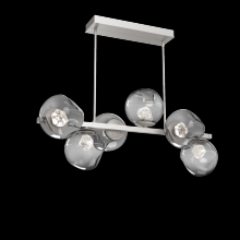Hammerton PLB0086-T6-BS-ZS-001-L1 - Luna 6pc Twisted Branch-Beige Silver-Zircon Inner - Smoke Outer-Threaded Rod Suspension-LED 2700K
