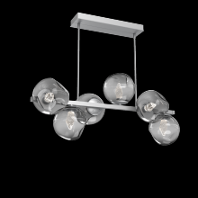 Hammerton PLB0086-T6-CS-GS-001-L1 - Luna 6pc Twisted Branch-Classic Silver-Geo Inner - Smoke Outer-Threaded Rod Suspension-LED 2700K