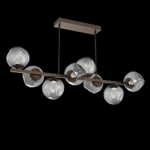 Hammerton PLB0086-T8-FB-GS-001-L3 - Luna 8pc Twisted Branch-Flat Bronze-Geo Inner - Smoke Outer-Threaded Rod Suspension-LED 3000K