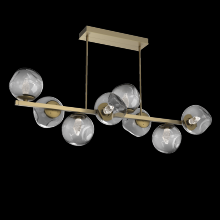 Hammerton PLB0086-T8-GB-GS-001-L3 - Luna 8pc Twisted Branch-Gilded Brass-Geo Inner - Smoke Outer-Threaded Rod Suspension-LED 3000K