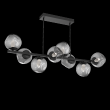 Hammerton PLB0086-T8-MB-GS-001-L3 - Luna 8pc Twisted Branch-Matte Black-Geo Inner - Smoke Outer-Threaded Rod Suspension-LED 3000K